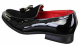 Mocasines de hombre de charol sintético y ante.