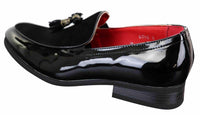 Mocasines de hombre de charol sintético y ante.