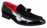 Mocasines de hombre de charol sintético y ante.