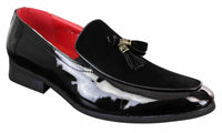 Mocasines de hombre de charol sintético y ante.