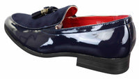 Mocasines de hombre de charol sintético y ante.