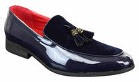 Mocasines de hombre de charol sintético y ante.