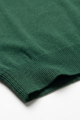 Camiseta clásica de punto verde para hombre, manga corta y cuello redondo.