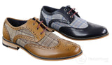 Zapatos vintage de cuero y tweed para hombre - Cavani Oslo
