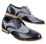 Zapatos vintage de cuero y tweed para hombre - Cavani Oslo