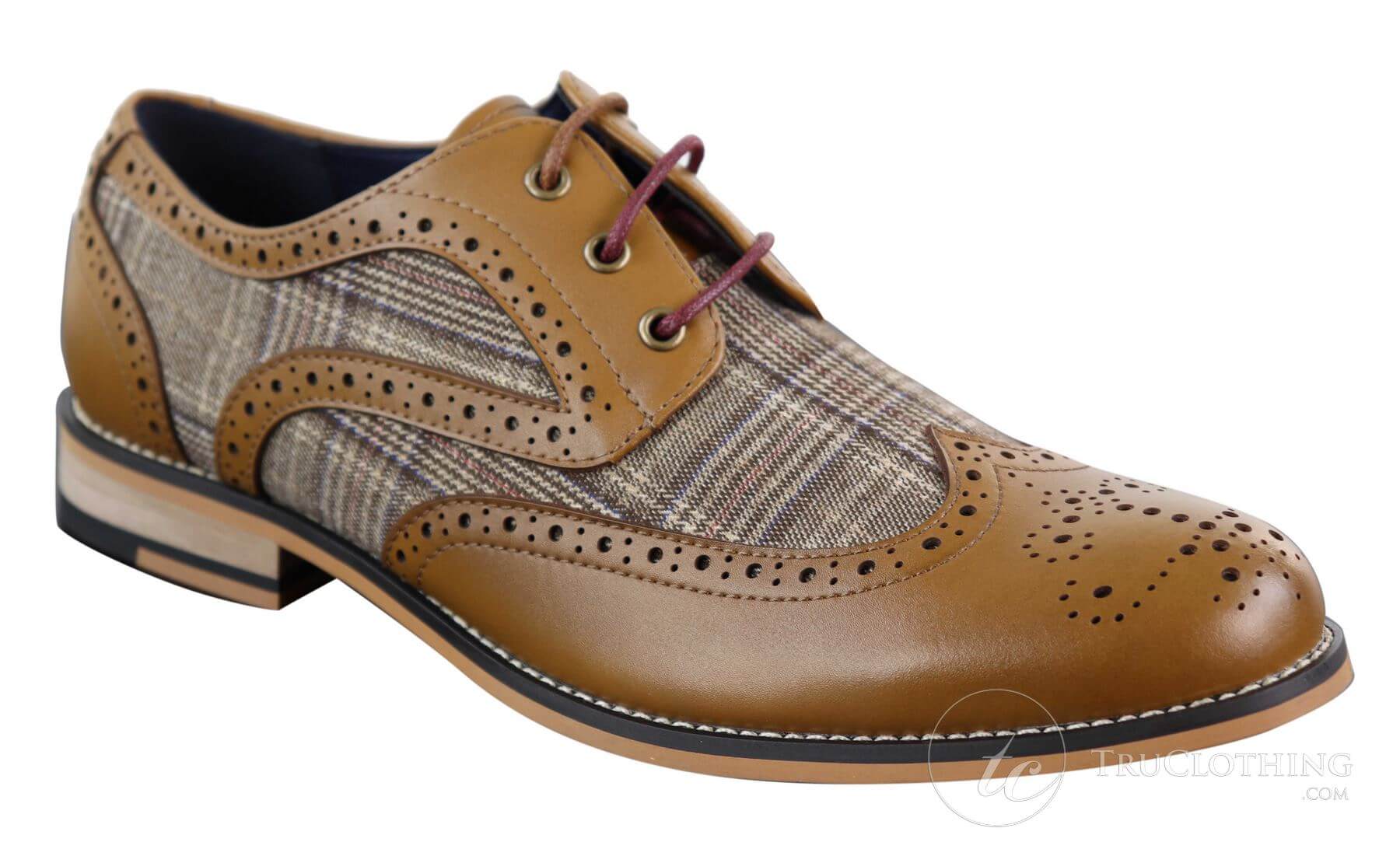 Zapatos vintage de cuero y tweed para hombre - Cavani Oslo