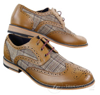 Zapatos vintage de cuero y tweed para hombre - Cavani Oslo