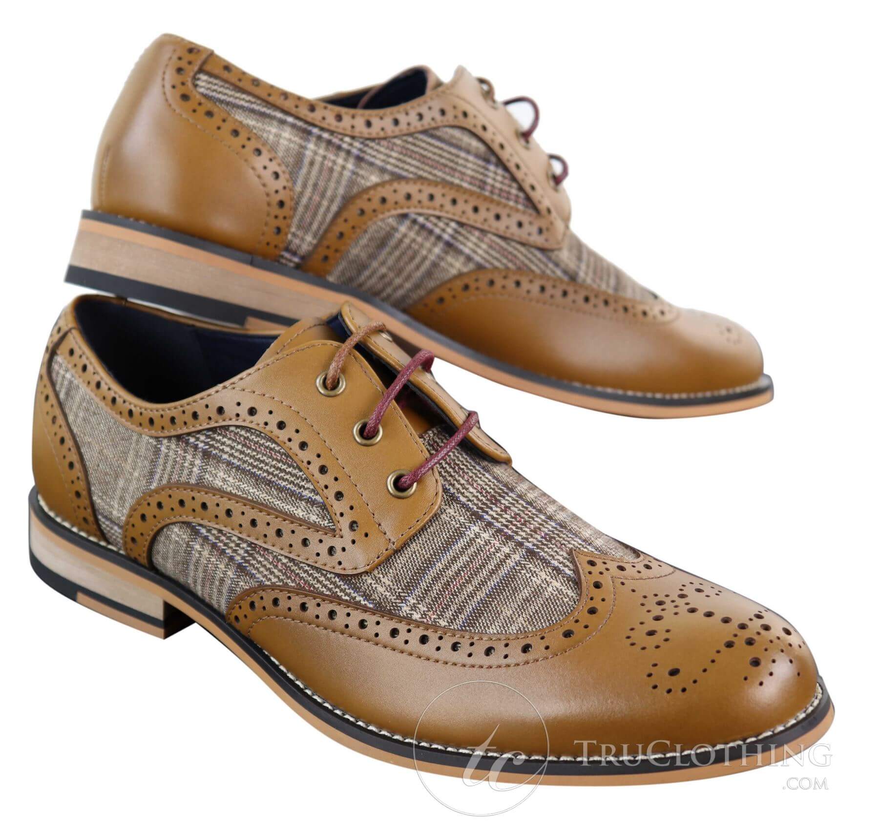 Zapatos vintage de cuero y tweed para hombre - Cavani Oslo