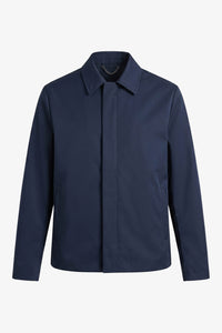 Chaqueta Harrington impermeable con cuello para hombre, color azul marino.