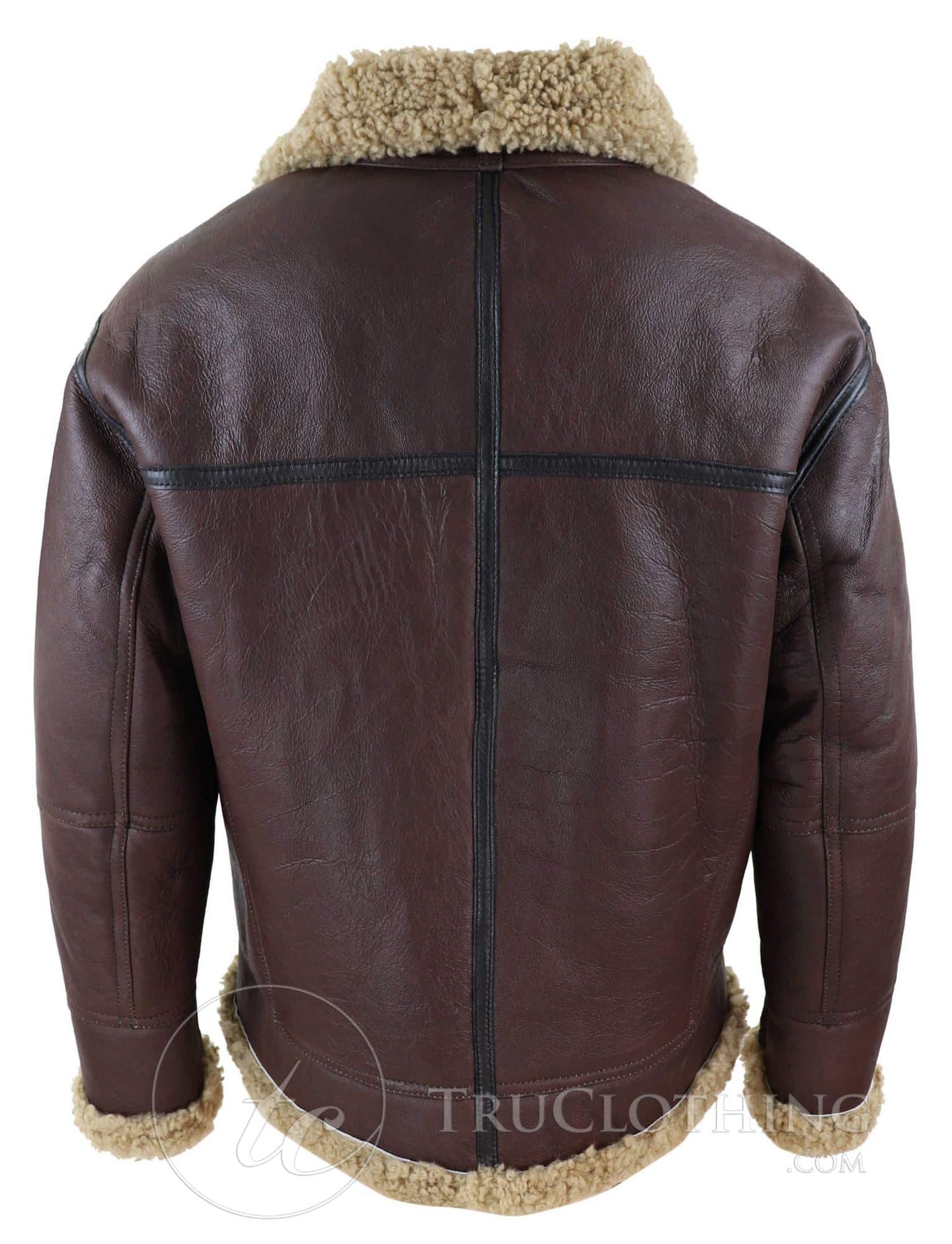 Chaqueta de aviador de piel de oveja para hombre