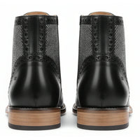 Botines de tobillo tipo brogue con puntera de ala para hombre