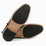 Botines de tobillo tipo brogue con puntera de ala para hombre
