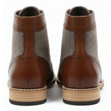 Botines de tobillo tipo brogue con puntera de ala para hombre