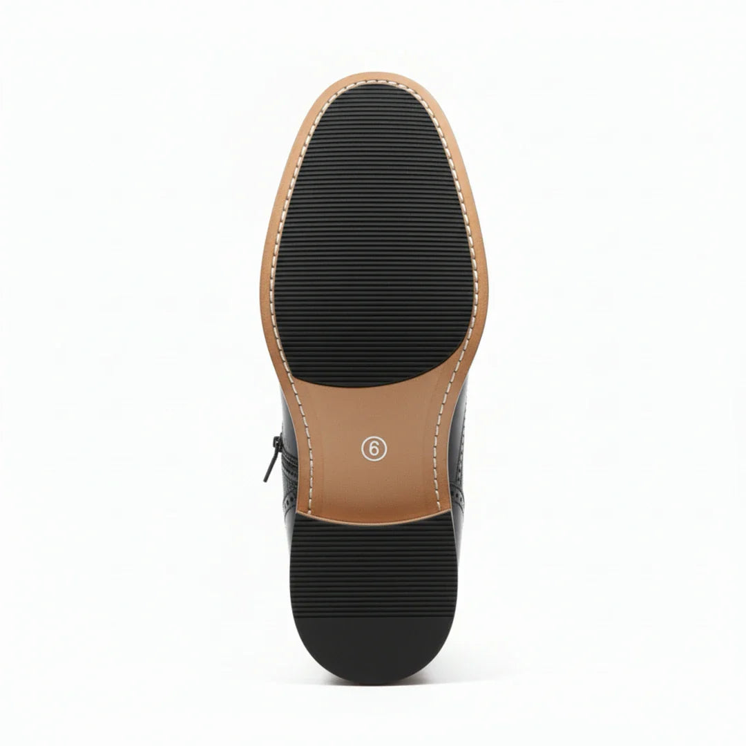 Botines de tobillo tipo brogue con puntera de ala para hombre