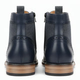 Botines de tobillo tipo brogue con puntera de ala para hombre
