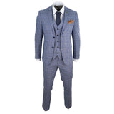 Traje vintage de 3 piezas azul grisáceo para hombre - Paul Andrew Victor