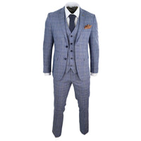 Traje vintage de 3 piezas azul grisáceo para hombre - Paul Andrew Victor
