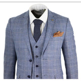 Traje vintage de 3 piezas azul grisáceo para hombre - Paul Andrew Victor