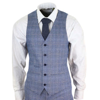 Traje vintage de 3 piezas azul grisáceo para hombre - Paul Andrew Victor