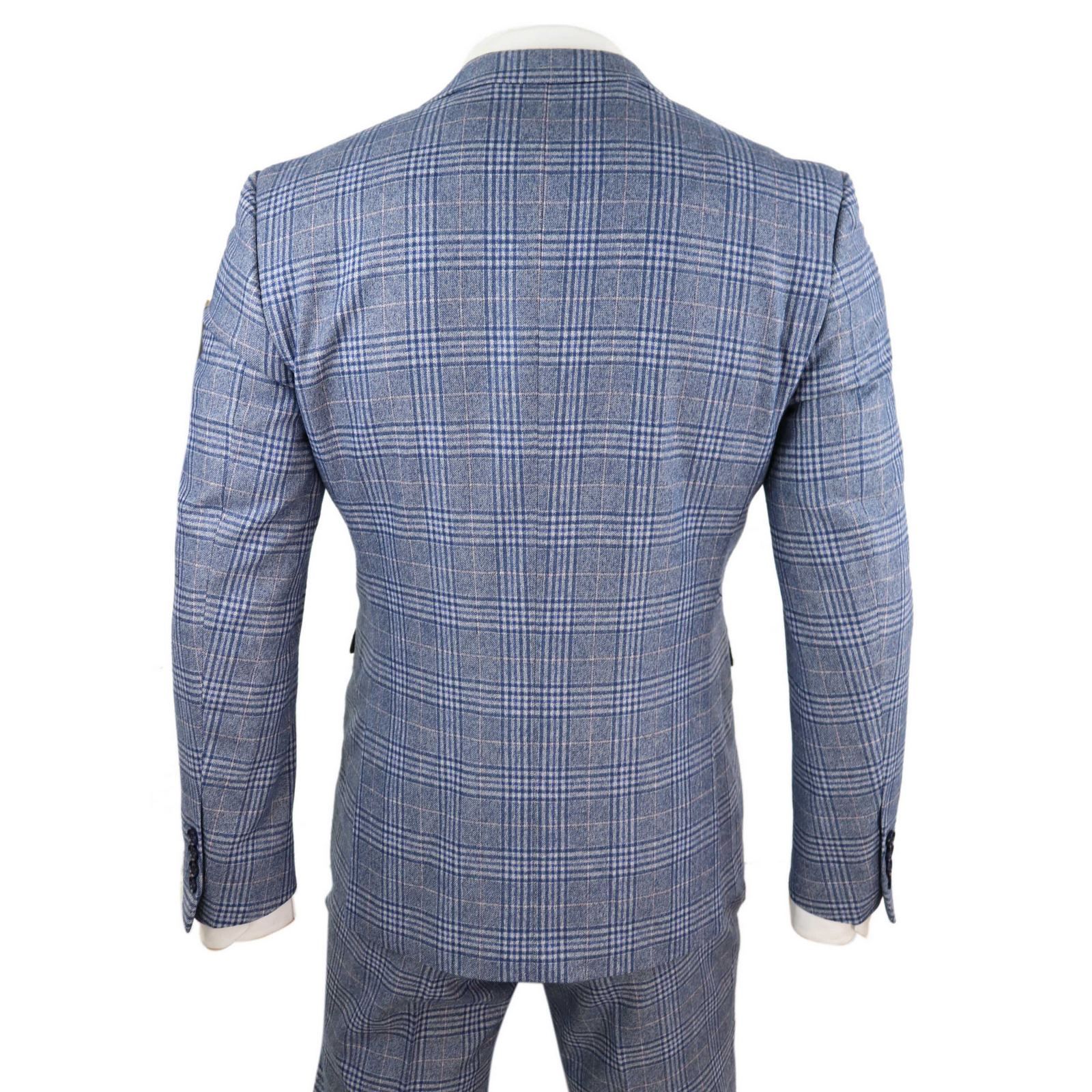Traje vintage de 3 piezas azul grisáceo para hombre - Paul Andrew Victor