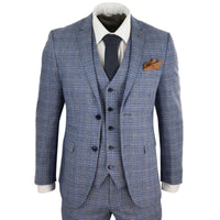 Traje vintage de 3 piezas azul grisáceo para hombre - Paul Andrew Victor