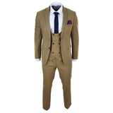 Traje de hombre de 3 piezas color marrón claro con chaleco cruzado - Paul Andrew Ford