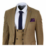 Traje de hombre de 3 piezas color marrón claro con chaleco cruzado - Paul Andrew Ford