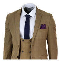 Traje de hombre de 3 piezas color marrón claro con chaleco cruzado - Paul Andrew Ford