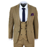 Traje de hombre de 3 piezas color marrón claro con chaleco cruzado - Paul Andrew Ford