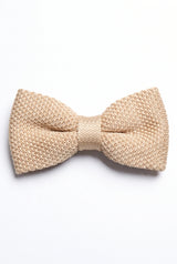 Pajarita de punto beige para hombre