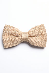 Pajarita de punto beige para hombre