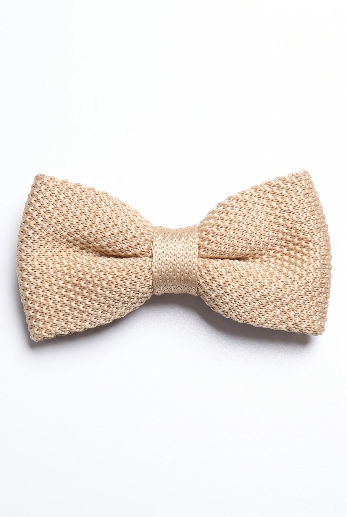 Pajarita de punto beige para hombre