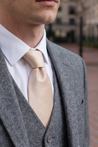 Corbata beige estampada para hombre