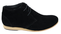 Botas de hombre negras, beige, marrón y azul marino, estilo desert boots, de ante, de caña alta, estilo Chelsea.