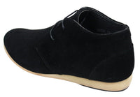 Botas de hombre negras, beige, marrón y azul marino, estilo desert boots, de ante, de caña alta, estilo Chelsea.