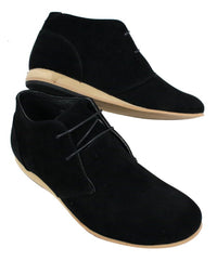 Botas de hombre negras, beige, marrón y azul marino, estilo desert boots, de ante, de caña alta, estilo Chelsea.