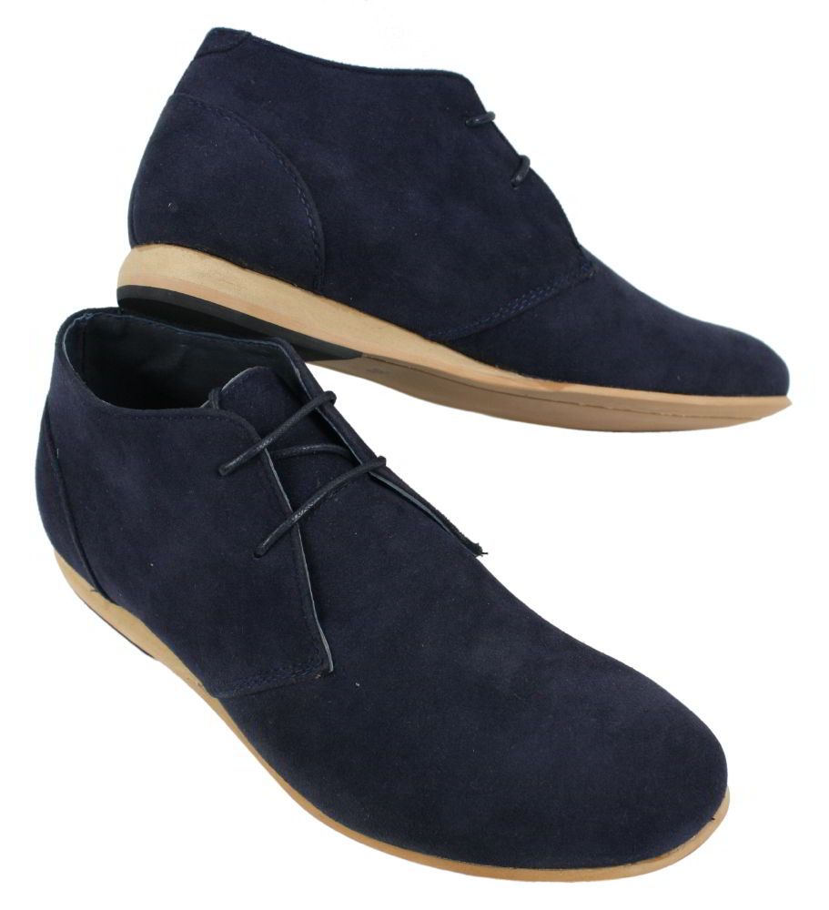 Botas de hombre negras, beige, marrón y azul marino, estilo desert boots, de ante, de caña alta, estilo Chelsea.