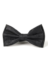 Set de regalo para hombre: pajarita negra, pañuelo de bolsillo y gemelos.