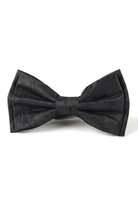 Set de regalo para hombre: pajarita negra, pañuelo de bolsillo y gemelos.