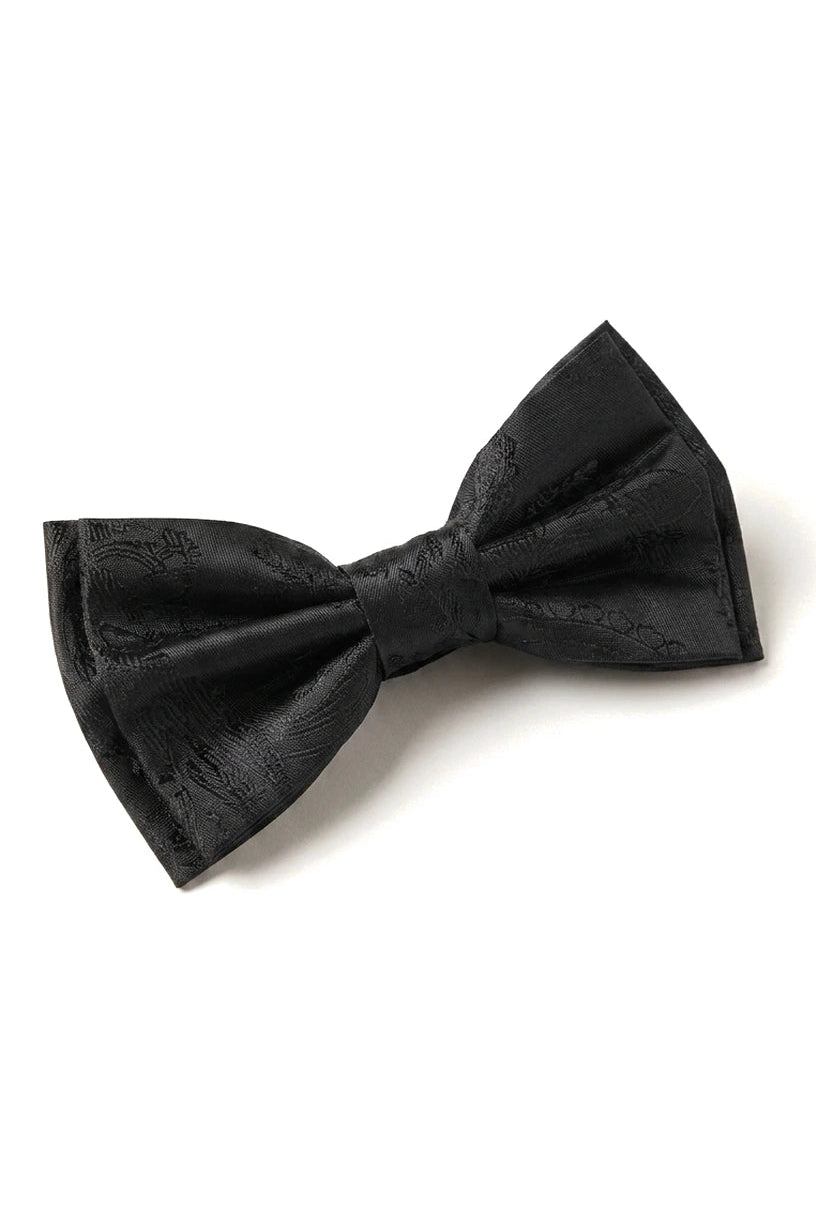 Set de regalo para hombre: pajarita negra, pañuelo de bolsillo y gemelos.