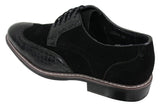 Zapatos brogue para hombre, estilo Gatsby Vintage, en ante negro y marrón con detalles de piel de serpiente.