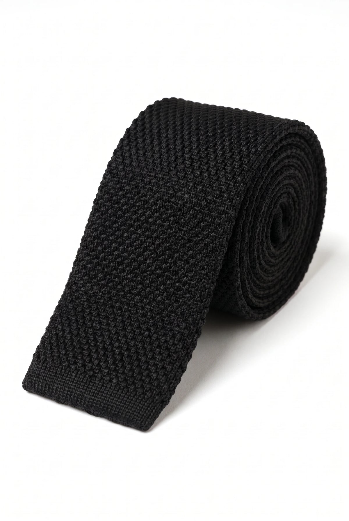 Corbata de punto negra para hombre