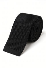 Corbata de punto negra para hombre
