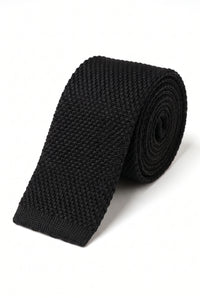 Corbata de punto negra para hombre