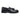 Zapatos mocasines de hombre de cuero negro con suela gruesa y borlas.