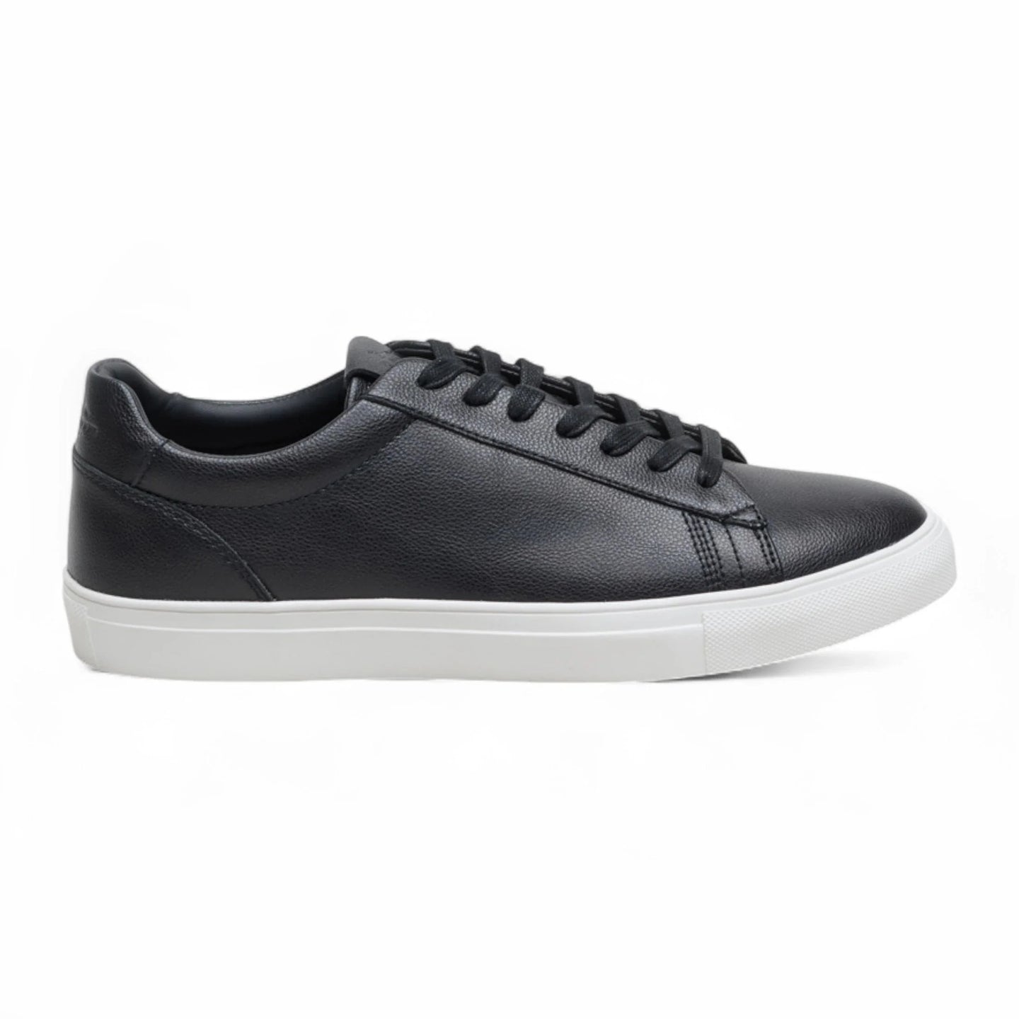 Zapatillas deportivas casuales de cuero negro con cordones para hombre