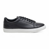 Zapatillas deportivas casuales de cuero negro con cordones para hombre