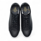 Zapatillas deportivas casuales de cuero negro con cordones para hombre