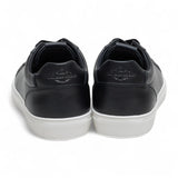 Zapatillas deportivas casuales de cuero negro con cordones para hombre