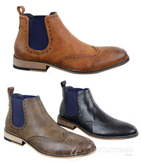 Botines Chelsea sin cordones para hombre, negros o marrones - Cavani Hound